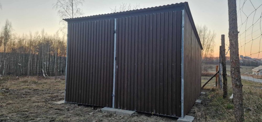 Garaż blaszany, schowek budowlany 3x5 II gatunek KONSTRUKCJA OCYNK
