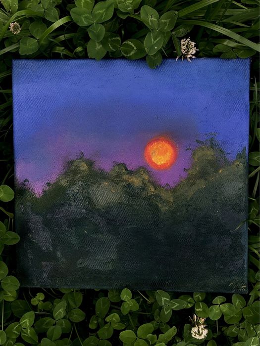 Obraz olejny "wschód" 30x30cm