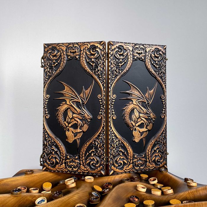 нарди нарды з дерева, дракон, китайський дракон, дракон вісьмірка