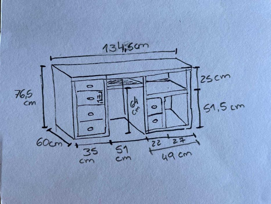 secretaria e móvel estúdio