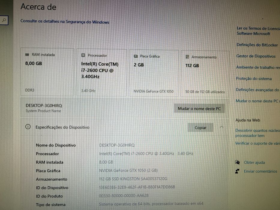 Desktop i7+GTX 1050+SSD