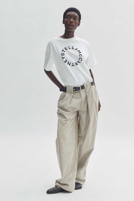 Stella McCartney H&M Spodnie z nogawką barrel r.32