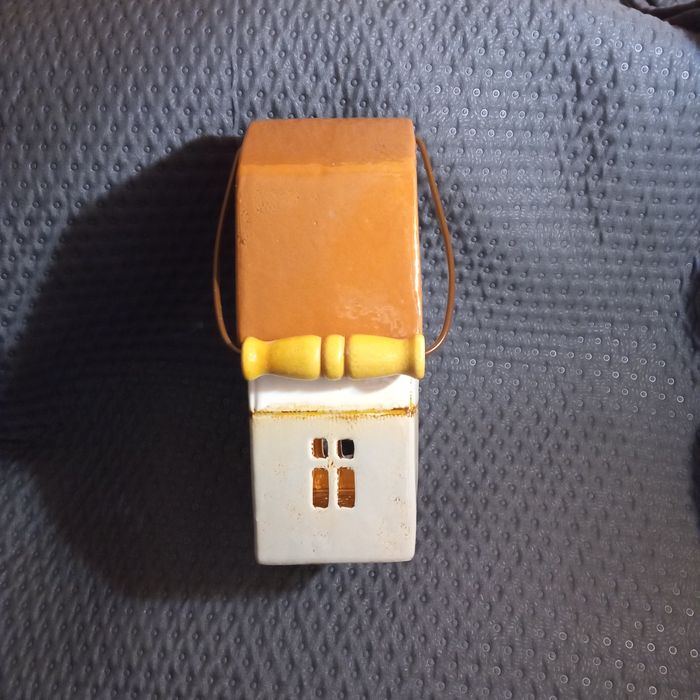 Lampion domek ceramiczny