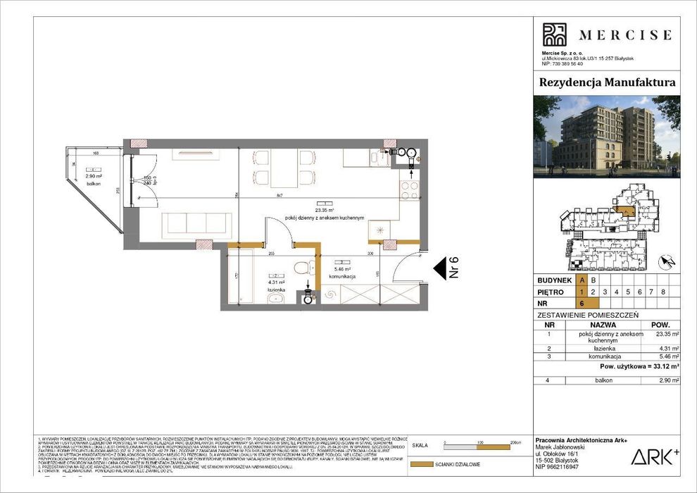 Rezydencja Manufaktura | Apartament 1-pok. | A6
