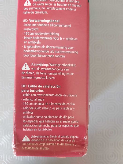 Cabo de aquecimento para terrário, repteis, cogumelos, 6m-50W