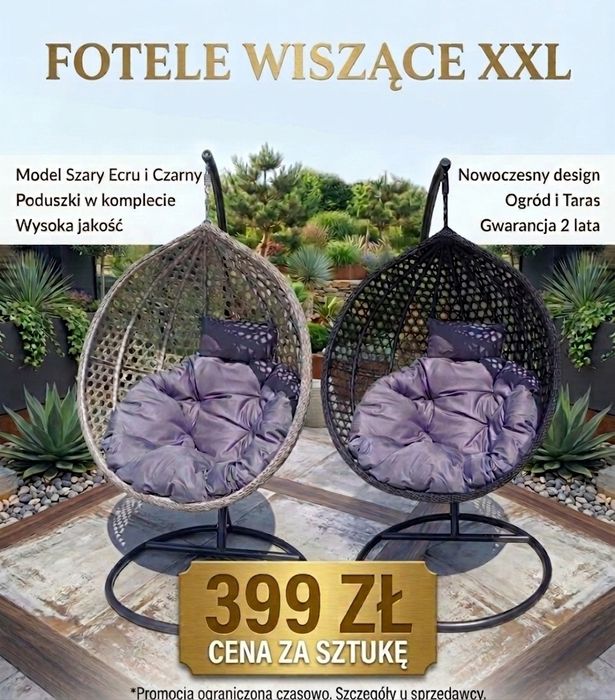 SUPER CENA Huśtawki ogrodowe kokon wiszacy poduszki xxl tania wysyłka