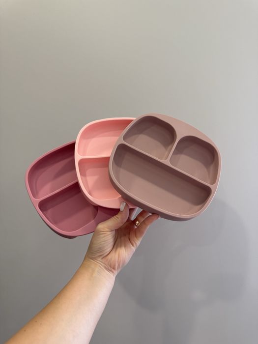 Силіконові тарілки на присосці,прикорм,посуд для дітей