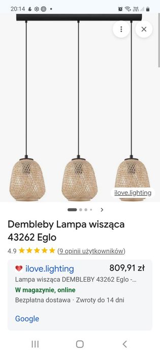 Lampa wisząca  DEMBLEBY