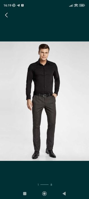 Штани брюки Н&М. Р.M, Slim Fit брюки, wool,темно сірого, колір графіті