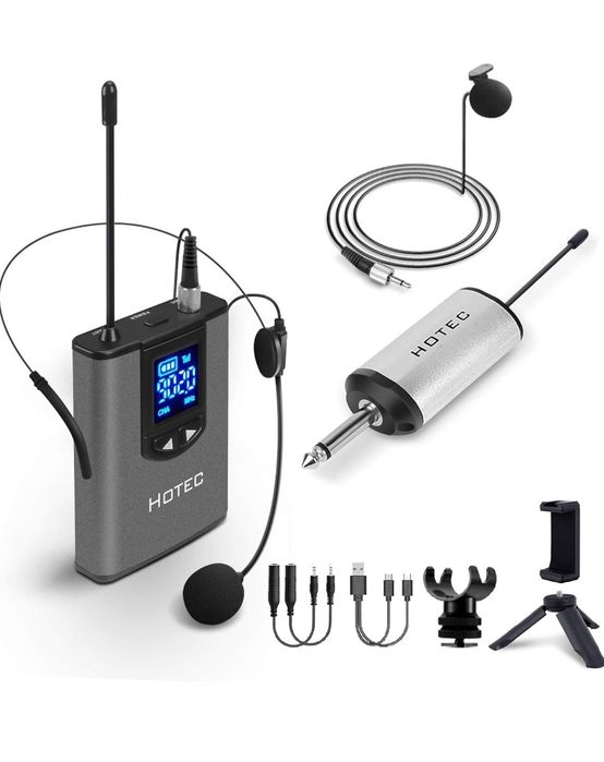 HOTEC UHF bezprzewodowy zestaw słuchawkowy mikrofon.