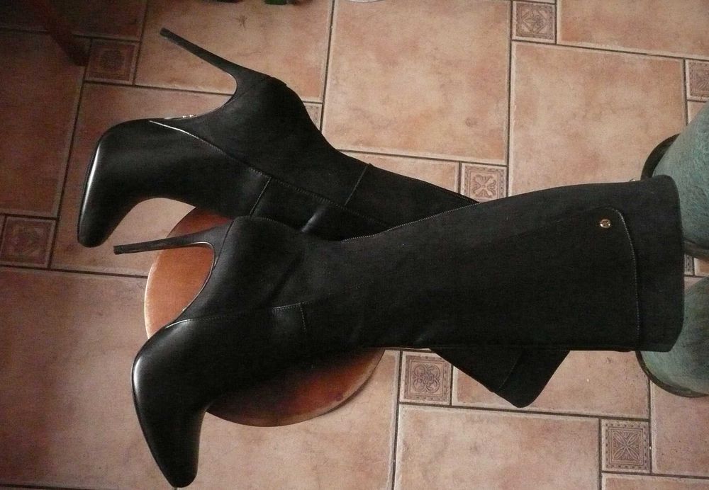 KAZAR kozaki skóra zamsz 36 czarne NOWE