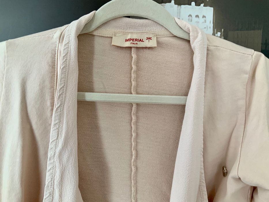 Blezer kardigan bluza włoska IMPERIAL PUDROWY RÓŻ S 36