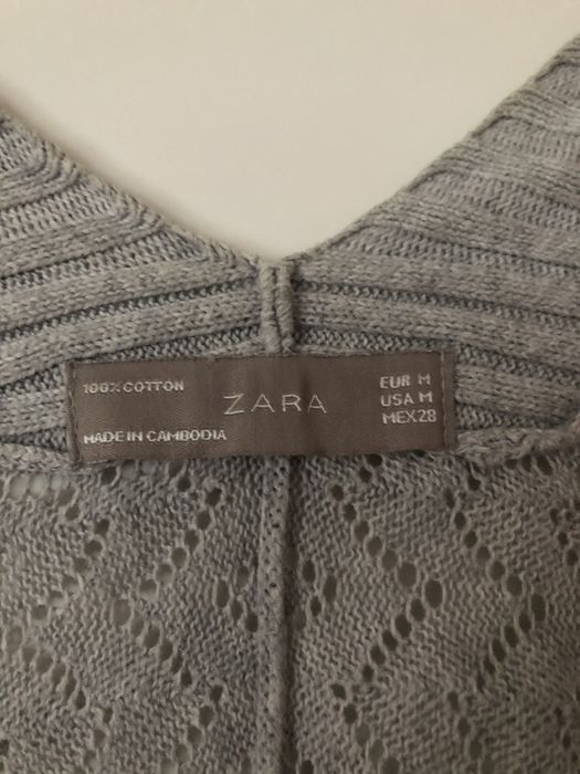 Sweter ponczo Zara M szary