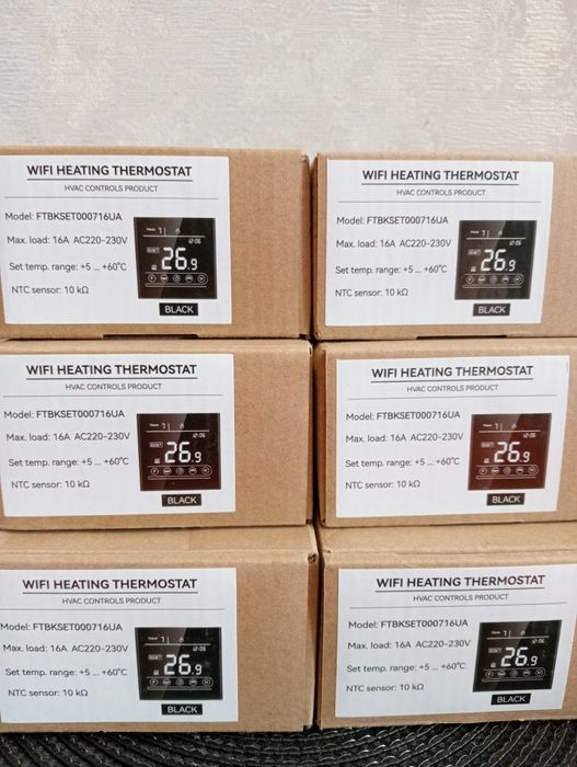 WiFi сенсорний програмований Терморегулятор. Black