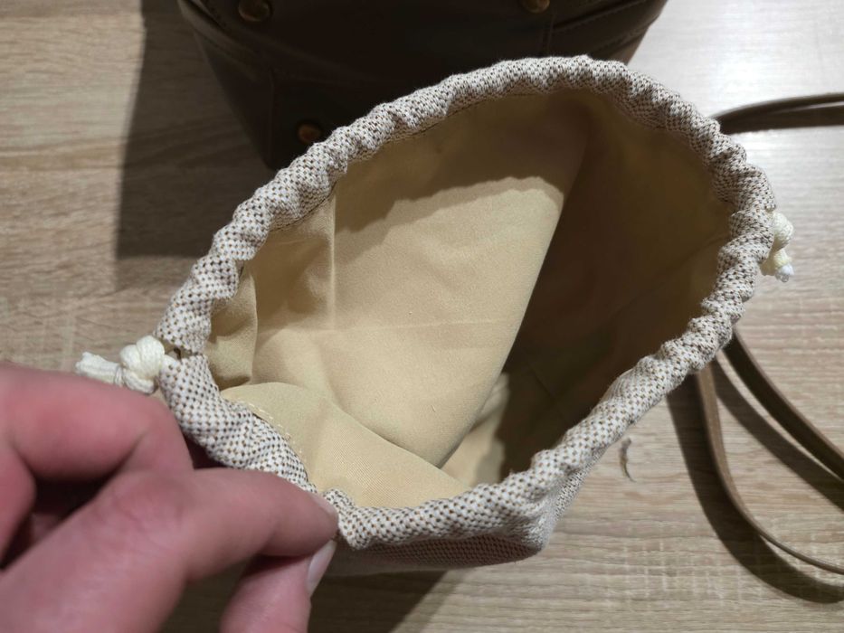 Torebka damska duża, A'la YSL, Yves Saint Laurent, kremowa, głęboka