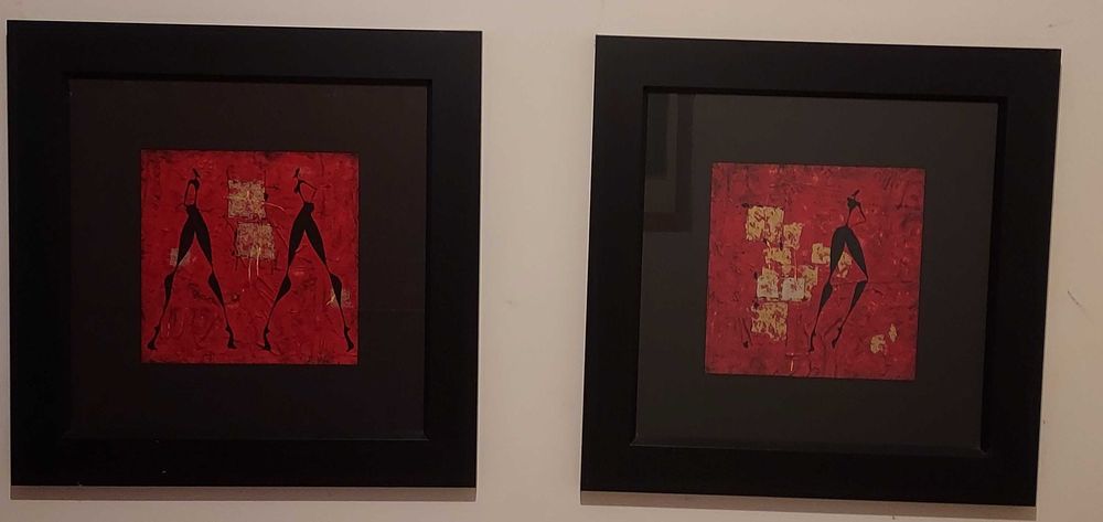 2 Quadros preto e vermelho de Roberto Fantini