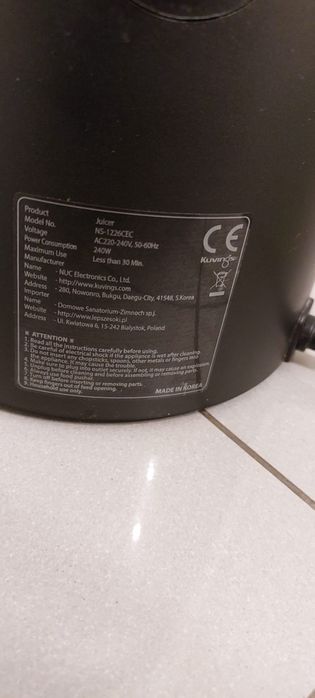 Wyciskarka kuvings EVO 820 plus