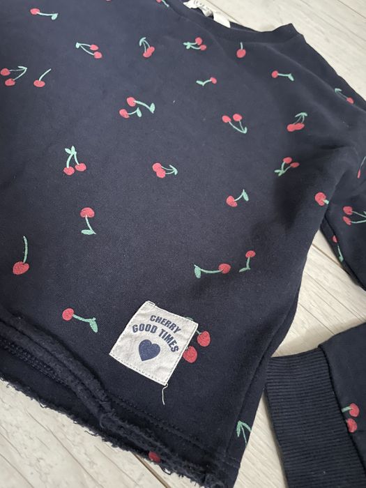 Krótka bluza bluzka H&M granatowa wiśnie 146/152