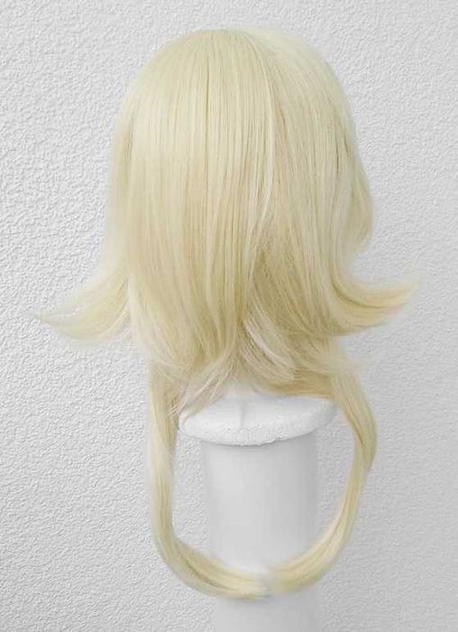 Blond peruka z przedziałkiem grzywką Lumine Genshin Impact cosplay wig