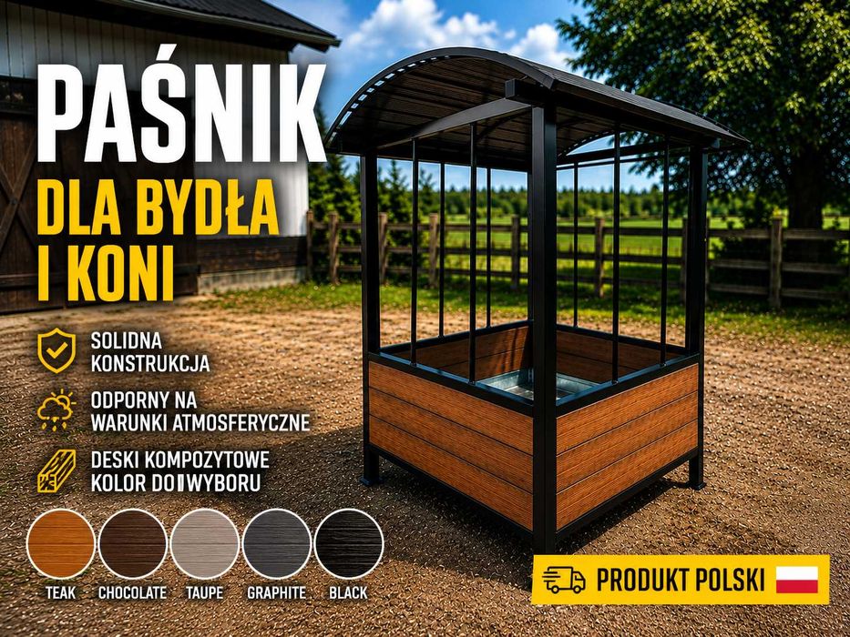 paśnik dla koni na belę siana z dachem deska kompozytowa producent paśnik dla bydła