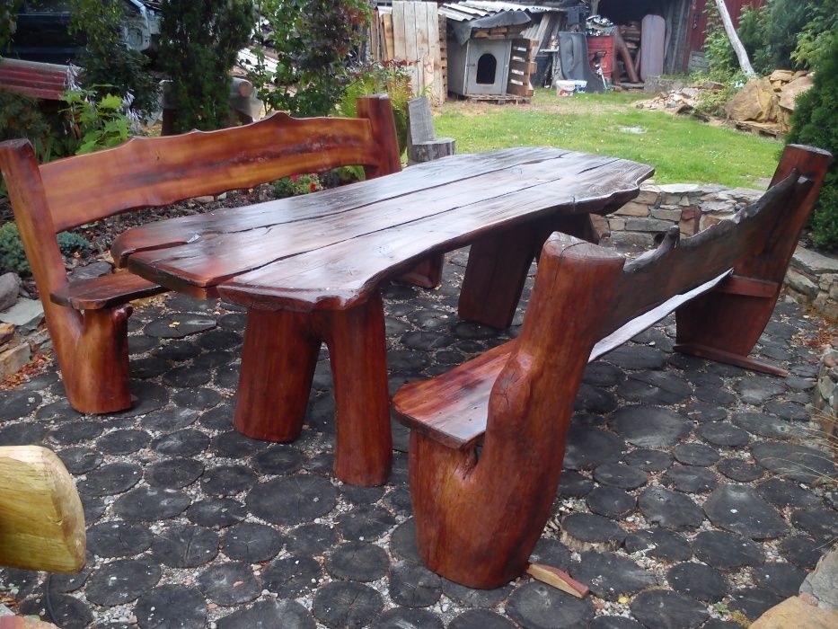 Meble ogrodowe drewniane dębowe jesionowe z litego drewna