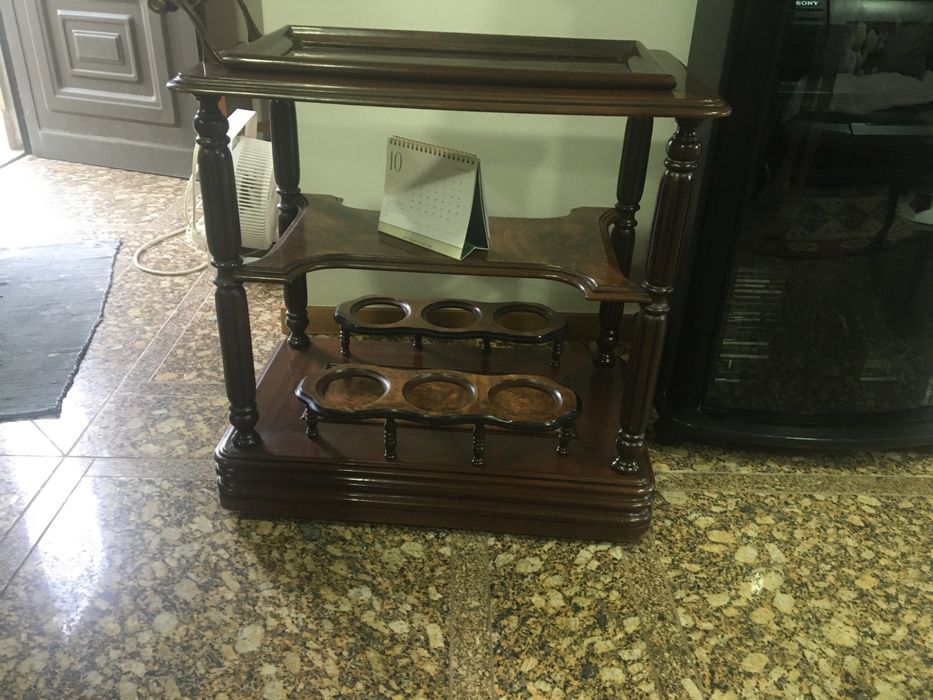 Mini-bar Carrinho em madeira maciça