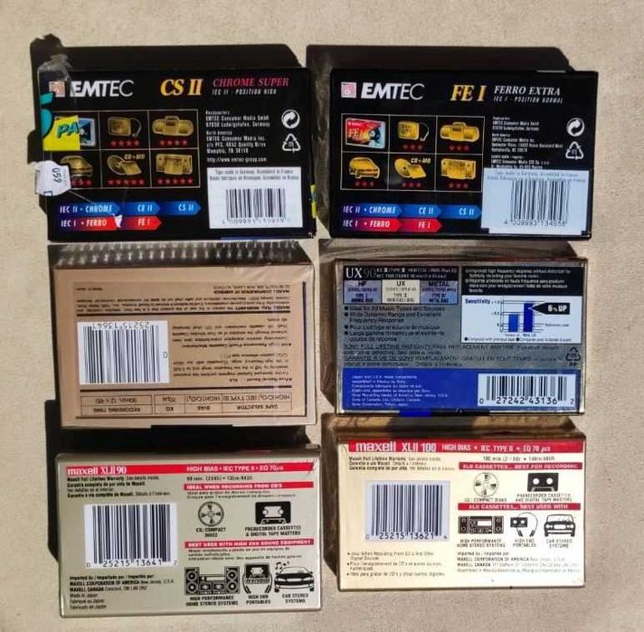 Кассеты  Emtec-Basf Sony Maxell