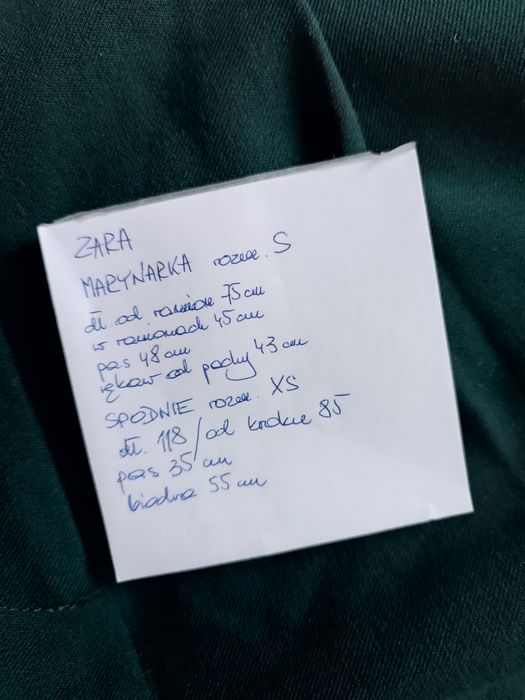 Zara garnitur butelkowa zieleń rozmiar S