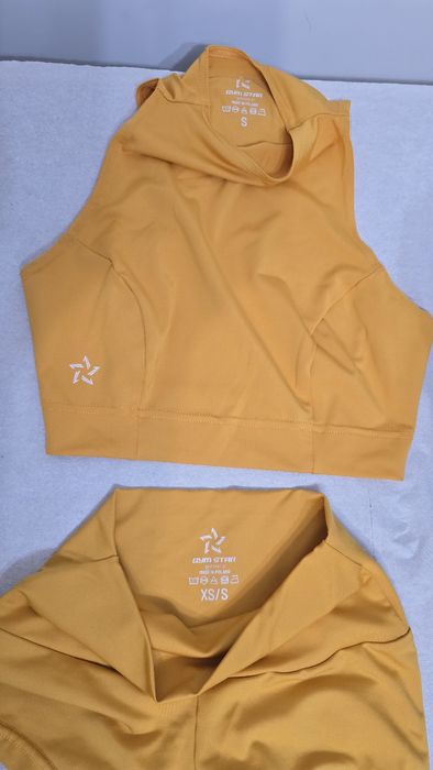 Strój pole dance gym star push up musztardowy xs/s