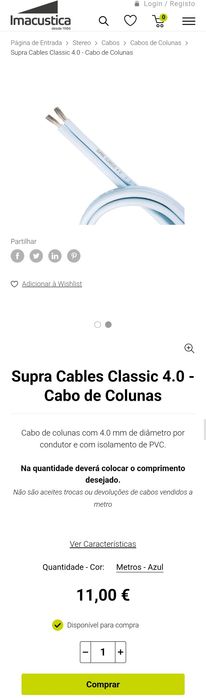 Cabos Audio Supra 4.0 (Made in Sweden)