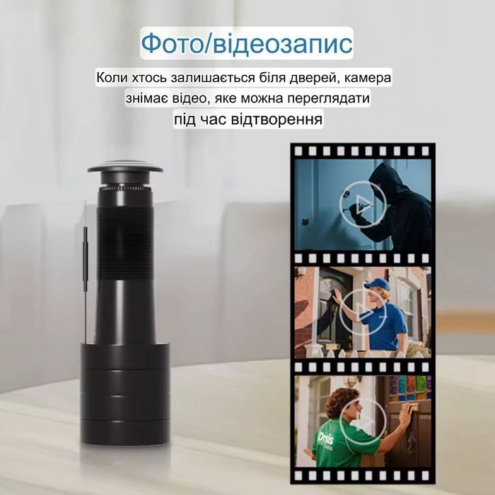 Відеоглазок Wi-Fi Tuya Smart Life 3 МП 1080P для дверей (Видеоглазок)
