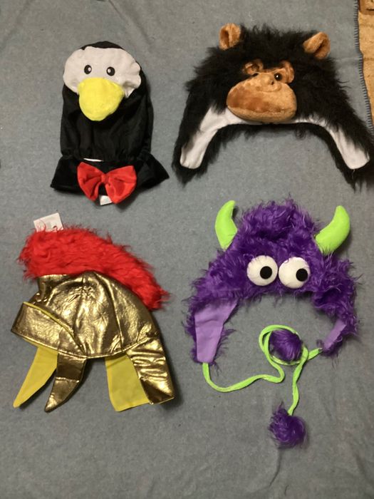 Шляпы карнавальные Пират Олень Ведьма Монстр, Санта Клоун Пингвин