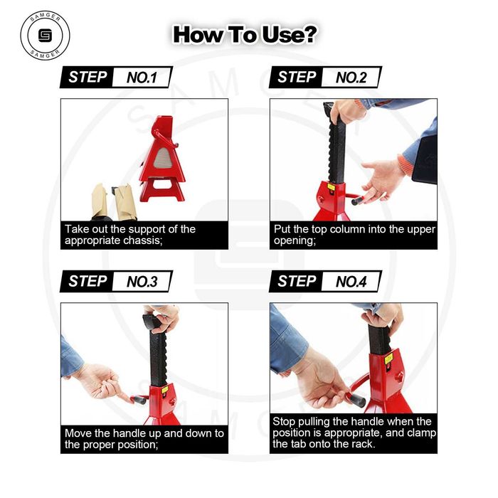 F769 KIT 2 Cavaletes preguiças 3 toneladas em aço resistente bloqueio