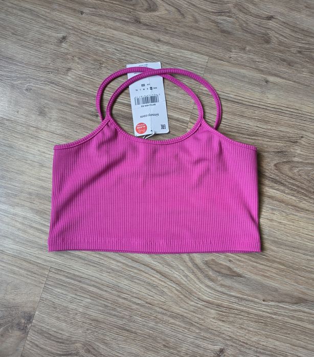nowy różowy crop top damski