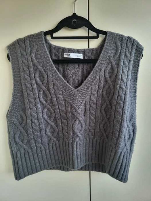 Conjunto Camisa + Colete Cinza com Brilhantes - ZARA & Parfois