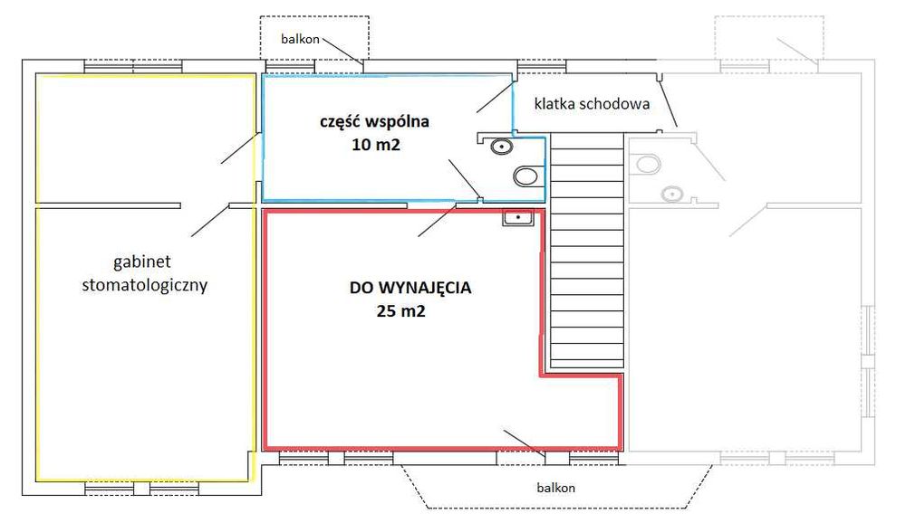 Lokal 25m2 na biuro/salon/gabinet Koliby 2A