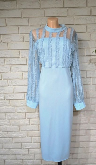 Błękitna sukienka, elastyczna rozmiar 44-46