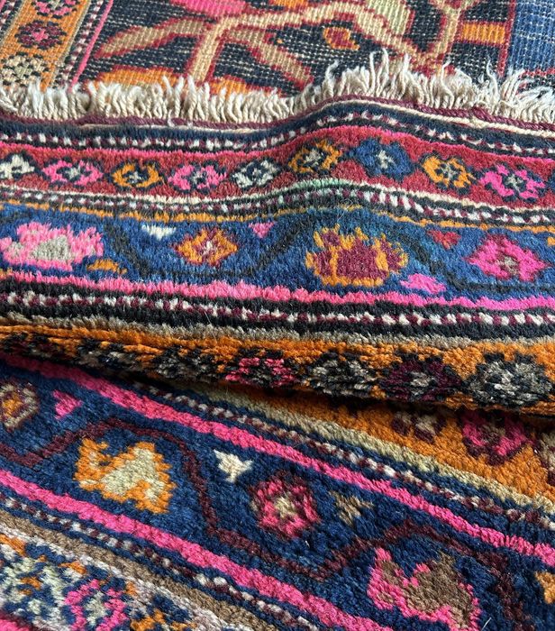 Piękny wełniany dywan chodnik vintage design lata 70 130x360 cm