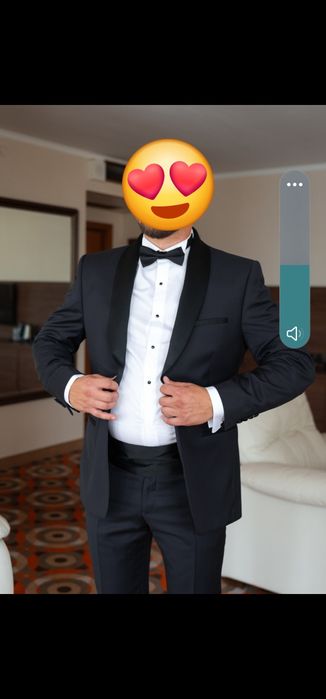 Smoking ślubny z akcesoriami