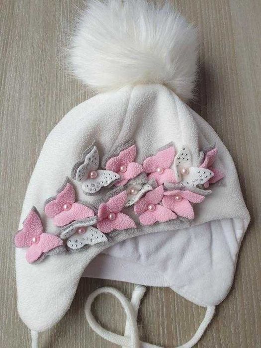 Зимняя шапка для девочки (Польша) 4-9 месяцев
