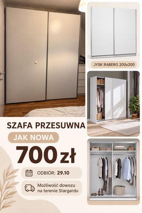 Szafa przesuwna 200x200 jak nowa