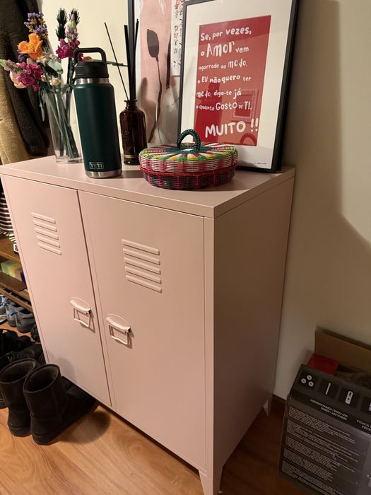 Aparador armário 80×40 cm com 2 portas em aço Pohpli