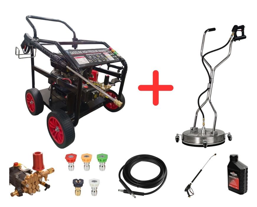 Myjka ciśnieniowa SPALINOWA + PRZYSTAWKA pobór wody, mosiądz, 280 BAR