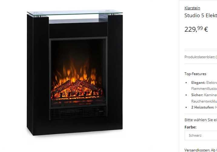Камін електричний Камин электрический Klarstein Studio 5 .О