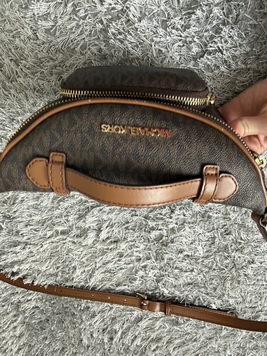 Сумка поясная Michael Kors натуральная кожа, канвас коричневый