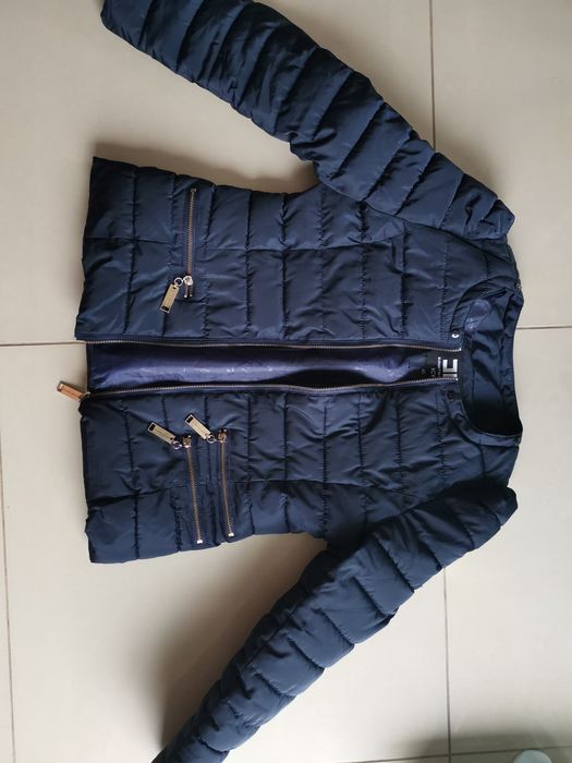 Elisabetta Franchi granatowa kurta puchowa 40 L