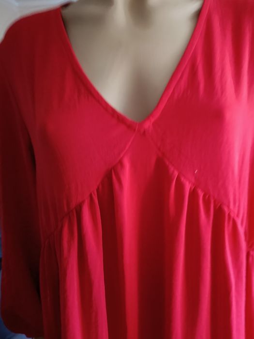 Luźna czerwona sukienka rozmiar 42