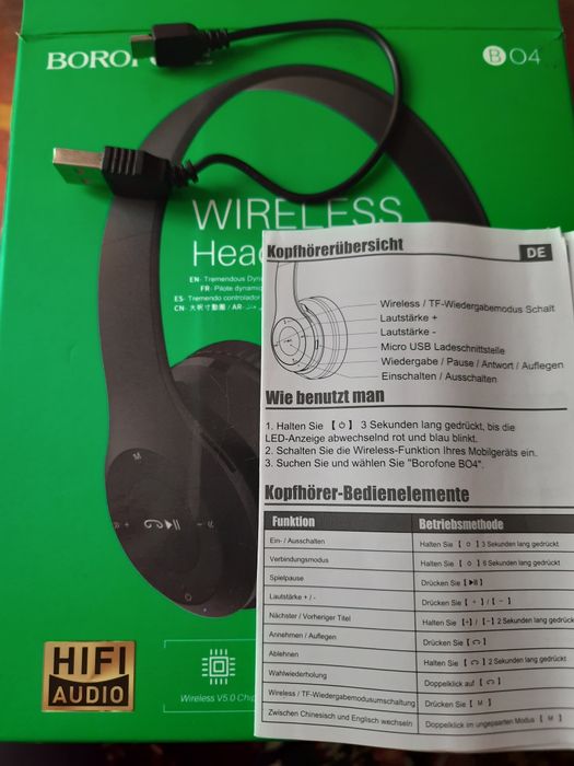 Бездротові Bluetooth навушники Borofone B04 чорні