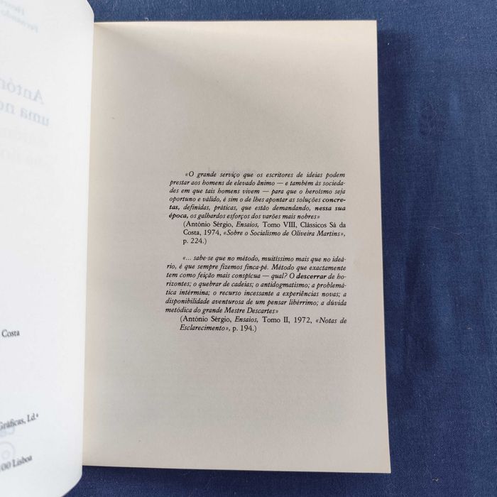 H. de Barros e F. F. da Costa - António Sérgio: Uma nobra utopia