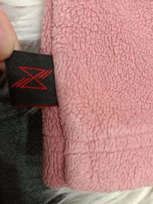 Kamizelka damska bezrękawnik polar brudny róż na suwak vintage Ewrino